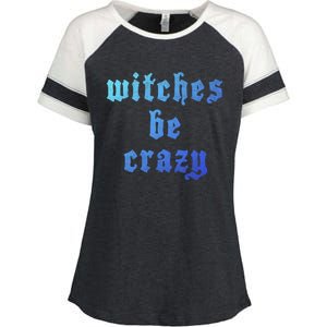 Witches Be Crazy Halloween Top Gift Enza Ladies Jersey Colorblock Tee