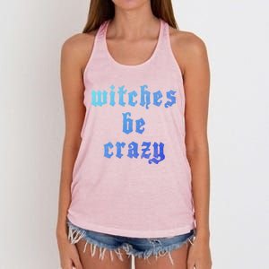 Witches Be Crazy Halloween Top Gift Women's Knotted Racerback Tank