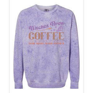 Witches Brew Coffee Dark Roast Magic Infused Funny Halloween Funny Gift Colorblast Crewneck Sweatshirt