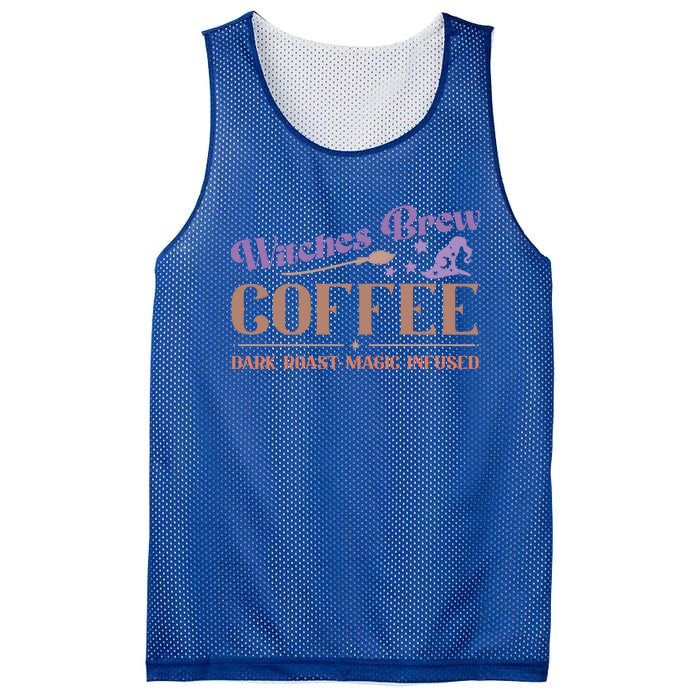 Witches Brew Coffee Dark Roast Magic Infused Funny Halloween Funny Gift Mesh Reversible Basketball Jersey Tank