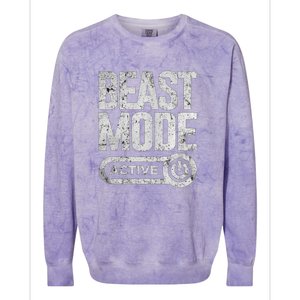 Workout Beast Cool Gift Activated Gym Mode Fitness Cross Train Meaningful Gift Colorblast Crewneck Sweatshirt