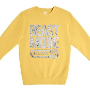 Workout Beast Cool Gift Activated Gym Mode Fitness Cross Train Meaningful Gift Premium Crewneck Sweatshirt