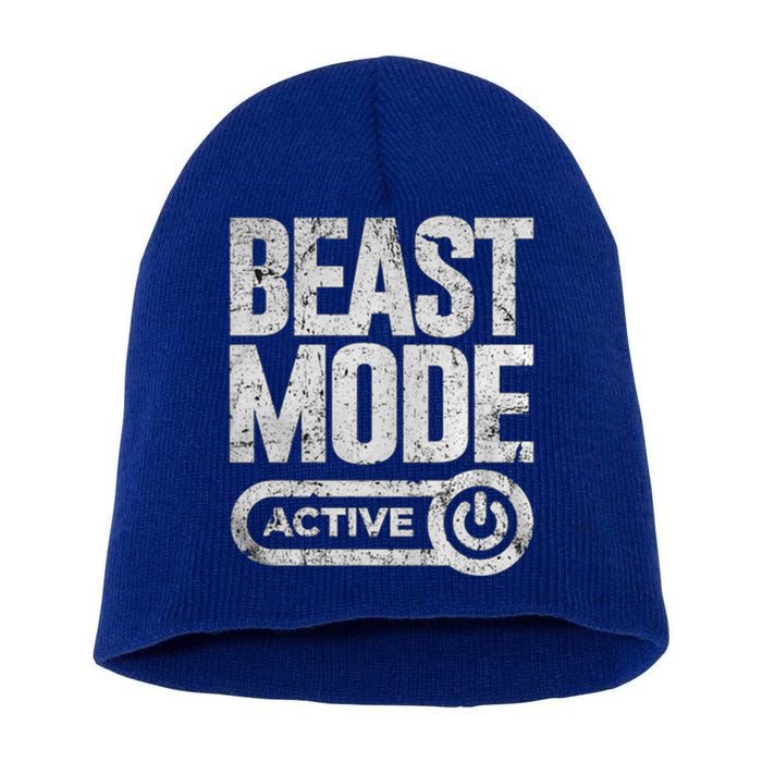 Workout Beast Cool Gift Activated Gym Mode Fitness Cross Train Meaningful Gift Short Acrylic Beanie