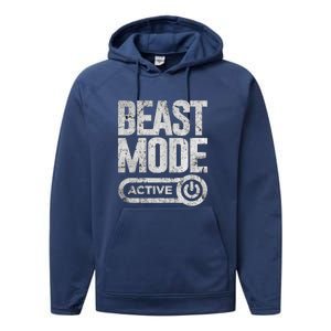 Workout Beast Cool Gift Activated Gym Mode Fitness Cross Train Meaningful Gift Performance Fleece Hoodie