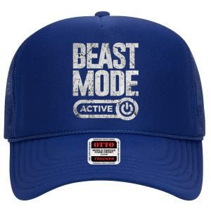 Workout Beast Cool Gift Activated Gym Mode Fitness Cross Train Meaningful Gift High Crown Mesh Back Trucker Hat