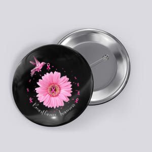 Warrior Breast Cancer Awareness Month Pink Ribbon Button