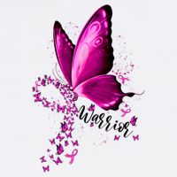 Warrior Breast Cancer Awareness Pink Ribbons Butterfly Tall T-Shirt