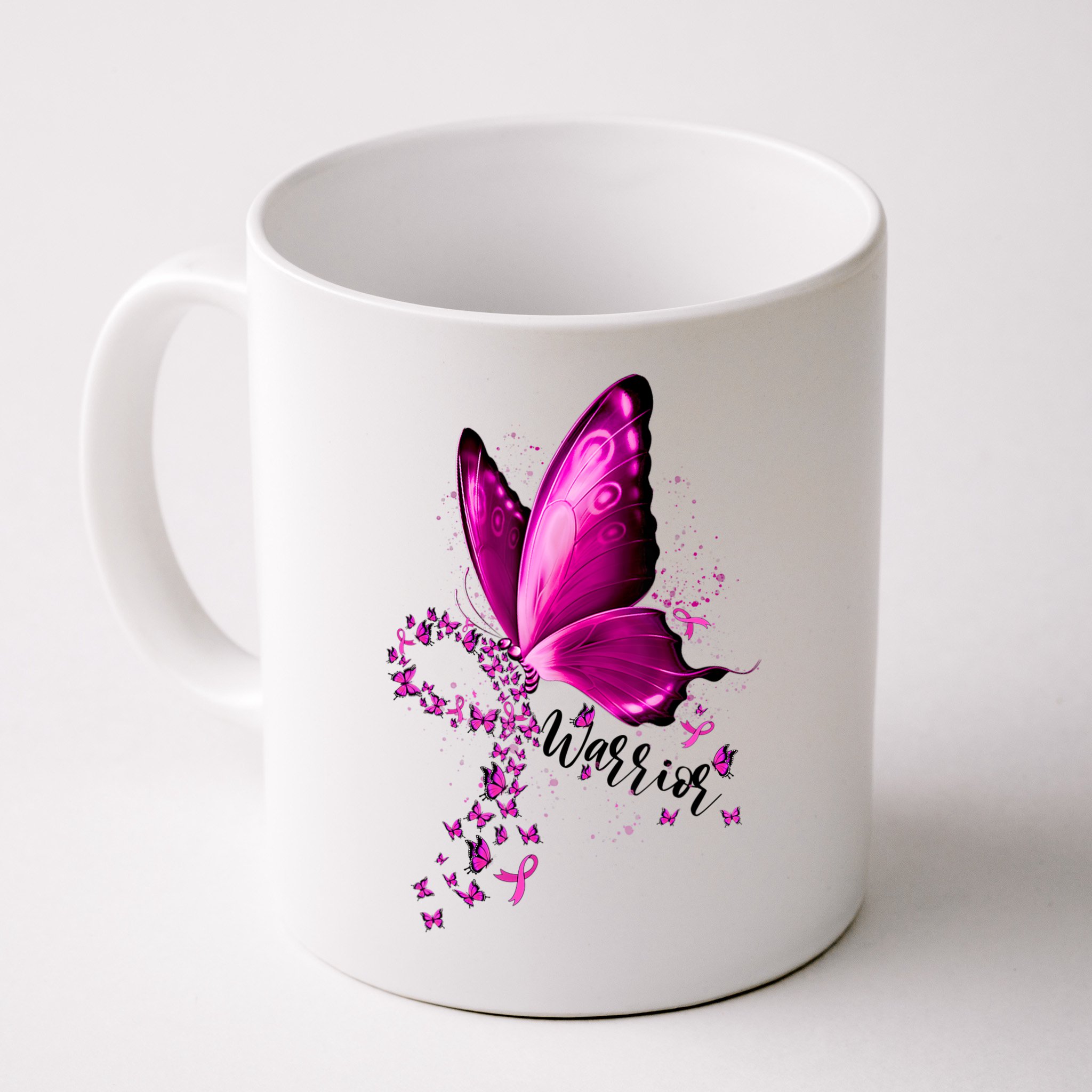 Warrior Breast Cancer Awareness Pink Ribbons Butterfly Mug