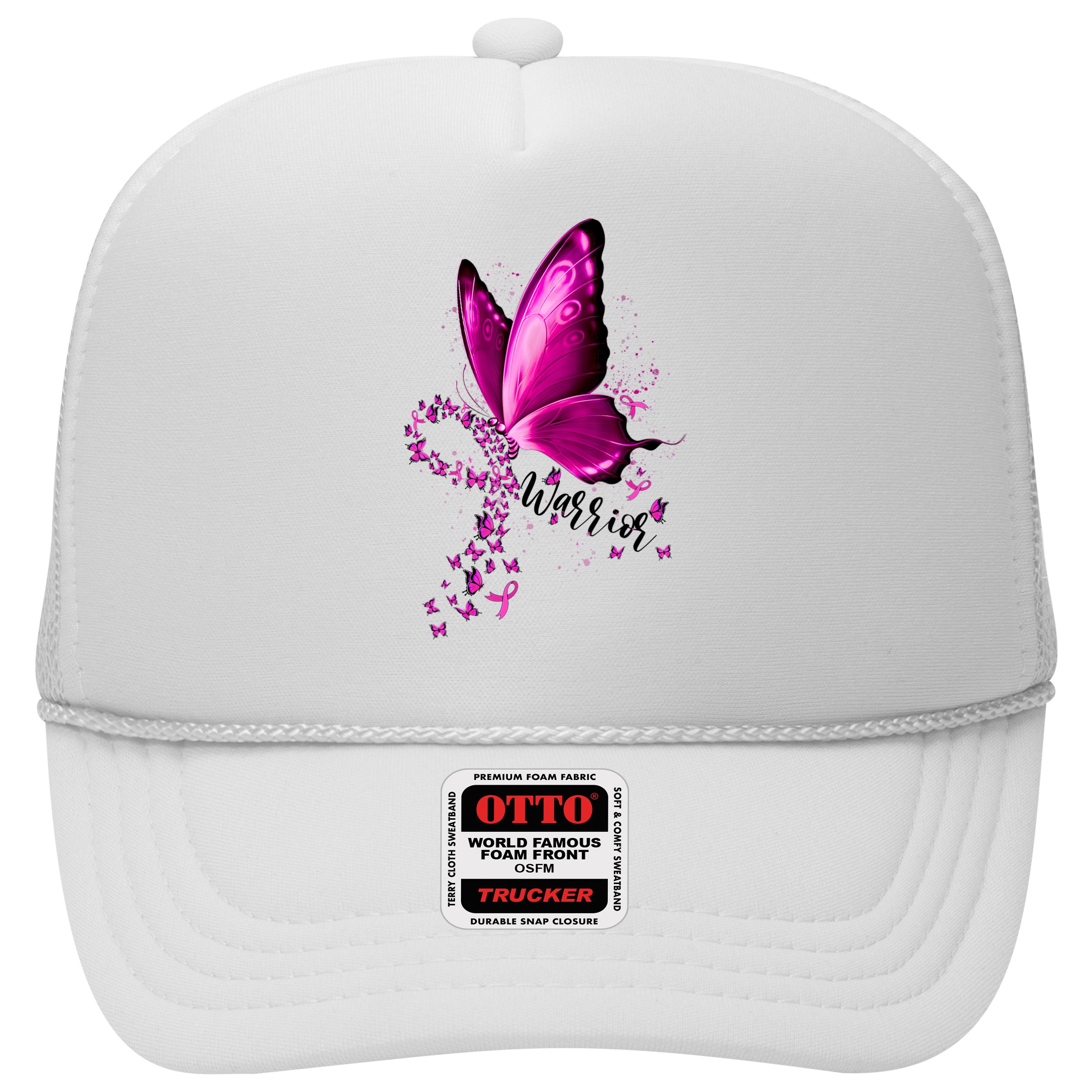 Warrior Breast Cancer Awareness Pink Ribbons Butterfly Hat