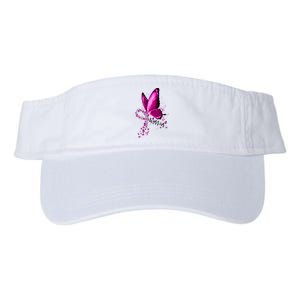 Warrior Breast Cancer Awareness Pink Ribbons Butterfly Valucap Bio-Washed Visor