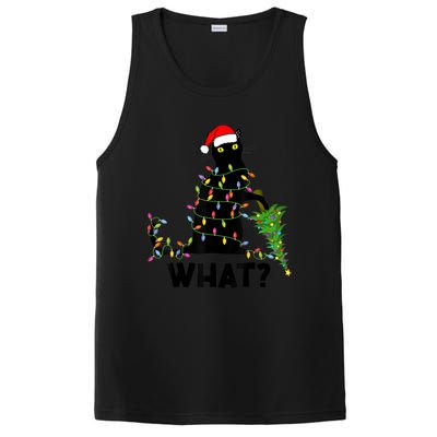 What? Black Cat Pushing Christmas Tree Over Cat Christmas Gift PosiCharge Competitor Tank