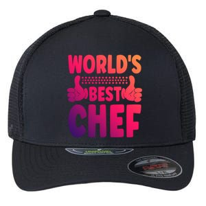 Worlds Best Chef Job Title Funny Profession Chef Gift Flexfit Unipanel Trucker Cap