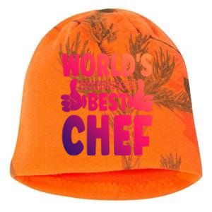 Worlds Best Chef Job Title Funny Profession Chef Gift Kati - Camo Knit Beanie