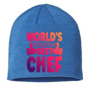 Worlds Best Chef Job Title Funny Profession Chef Gift Sustainable Beanie