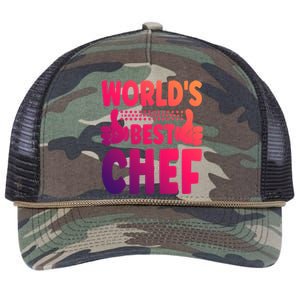 Worlds Best Chef Job Title Funny Profession Chef Gift Retro Rope Trucker Hat Cap