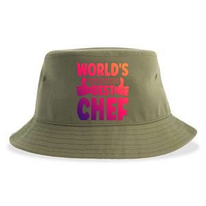 Worlds Best Chef Job Title Funny Profession Chef Gift Sustainable Bucket Hat