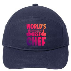 Worlds Best Chef Job Title Funny Profession Chef Gift 7-Panel Snapback Hat