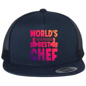 Worlds Best Chef Job Title Funny Profession Chef Gift Flat Bill Trucker Hat