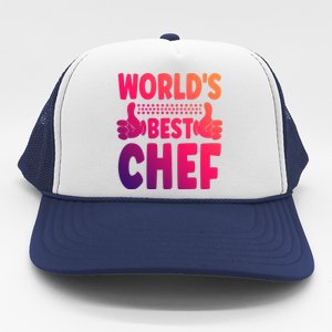 Worlds Best Chef Job Title Funny Profession Chef Gift Trucker Hat