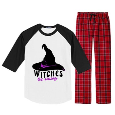 Witches Be Crazy Funny Halloween I Am With The Witch Meaningful Gift Raglan Sleeve Pajama Set