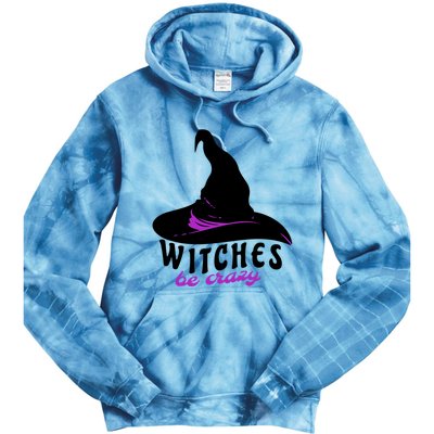 Witches Be Crazy Funny Halloween I Am With The Witch Meaningful Gift Tie Dye Hoodie