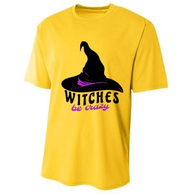 Witches Be Crazy Funny Halloween I Am With The Witch Meaningful Gift Performance Sprint T-Shirt