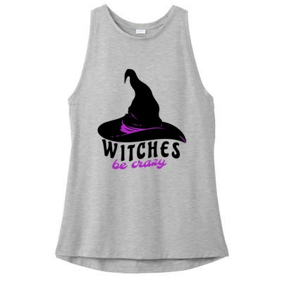 Witches Be Crazy Funny Halloween I Am With The Witch Meaningful Gift Ladies PosiCharge Tri-Blend Wicking Tank