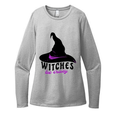 Witches Be Crazy Funny Halloween I Am With The Witch Meaningful Gift Womens CVC Long Sleeve Shirt