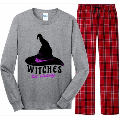 Witches Be Crazy Funny Halloween I Am With The Witch Meaningful Gift Long Sleeve Pajama Set