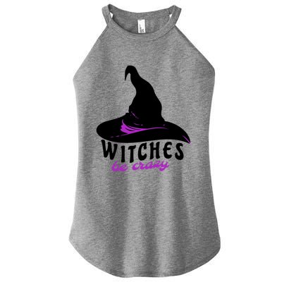 Witches Be Crazy Funny Halloween I Am With The Witch Meaningful Gift Women's Perfect Tri Rocker Tank