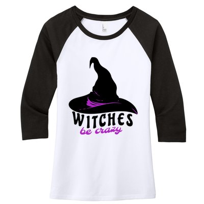 Witches Be Crazy Funny Halloween I Am With The Witch Meaningful Gift Women's Tri-Blend 3/4-Sleeve Raglan Shirt