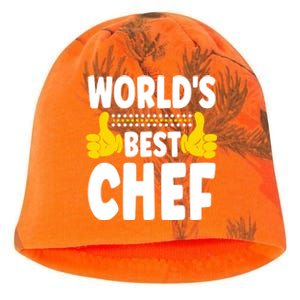 Worlds Best Chef Job Title Funny Profession Chef Funny Gift Kati - Camo Knit Beanie