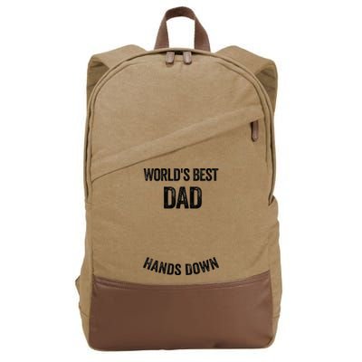 Worlds Best Dad Hands Down Make A Handprint Cotton Canvas Backpack