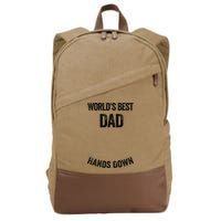 Worlds Best Dad Hands Down Make A Handprint Cotton Canvas Backpack