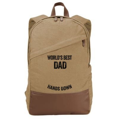 Worlds Best Dad Hands Down Make A Handprint Cotton Canvas Backpack