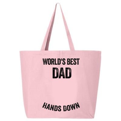 Worlds Best Dad Hands Down Make A Handprint 25L Jumbo Tote