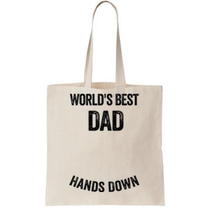 Worlds Best Dad Hands Down Make A Handprint Tote Bag