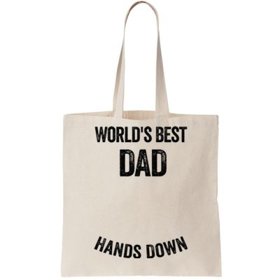 Worlds Best Dad Hands Down Make A Handprint Tote Bag