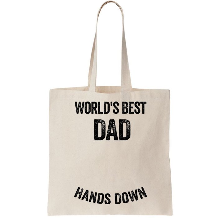 Worlds Best Dad Hands Down Make A Handprint Bag