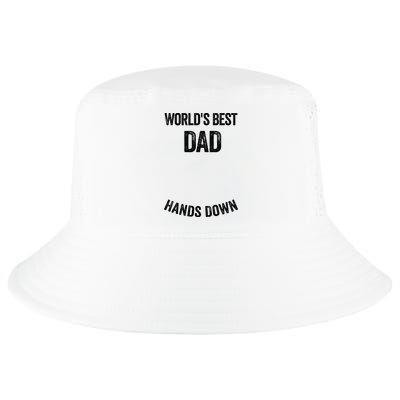 Worlds Best Dad Hands Down Make A Handprint Cool Comfort Performance Bucket Hat