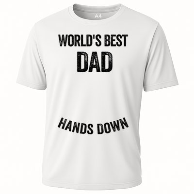 Worlds Best Dad Hands Down Make A Handprint Performance Shirt