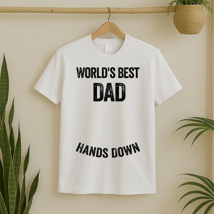 Worlds Best Dad Hands Down Make A Handprint T-Shirt