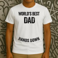 Worlds Best Dad Hands Down Make A Handprint T-Shirt