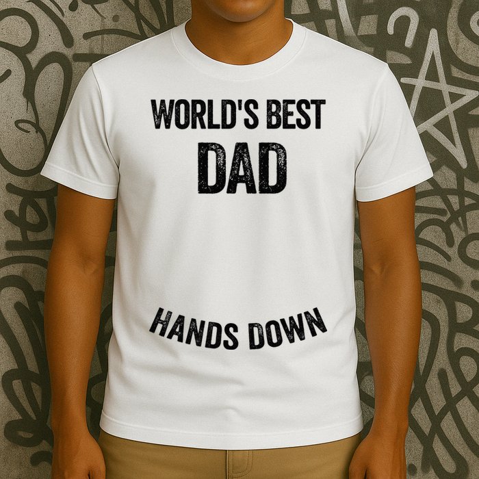 Worlds Best Dad Hands Down Make A Handprint T-Shirt