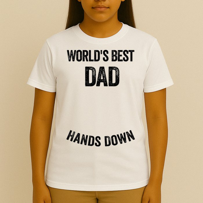 Worlds Best Dad Hands Down Make A Handprint T-Shirt