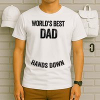 Worlds Best Dad Hands Down Make A Handprint T-Shirt