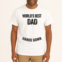 Worlds Best Dad Hands Down Make A Handprint Tall T-Shirt