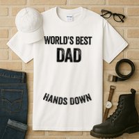 Worlds Best Dad Hands Down Make A Handprint Tall T-Shirt