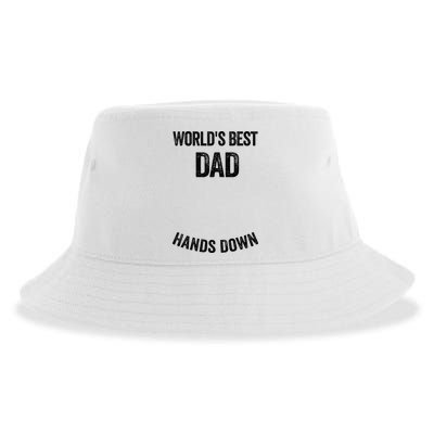 Worlds Best Dad Hands Down Make A Handprint Sustainable Bucket Hat