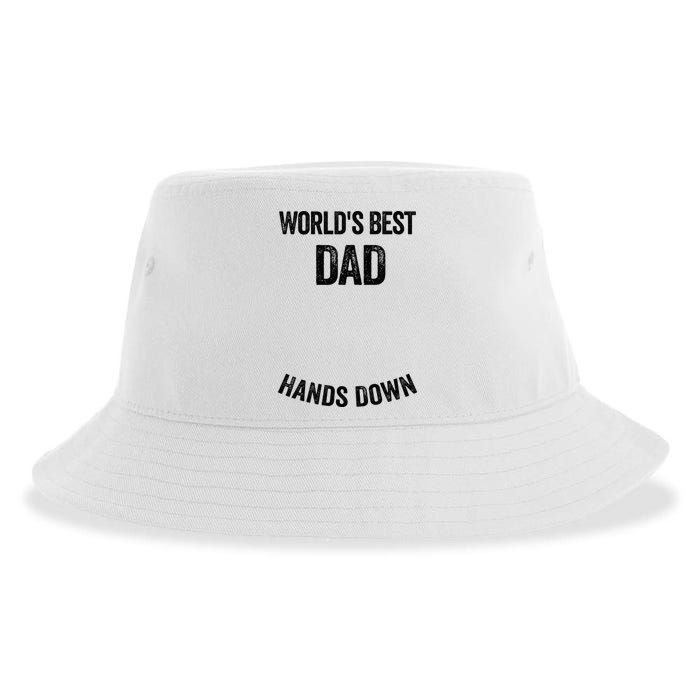 Worlds Best Dad Hands Down Make A Handprint Sustainable Bucket Hat